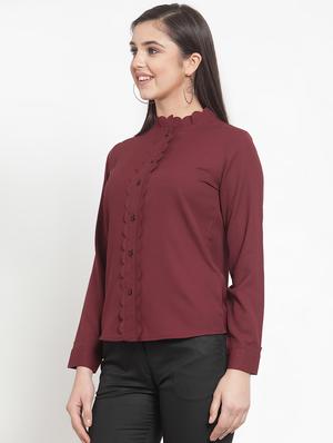 scallop placket pastel green shirt - 16830208 - Standard Image - 2