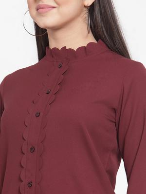 scallop placket pastel green shirt - 16830208 - Standard Image - 5