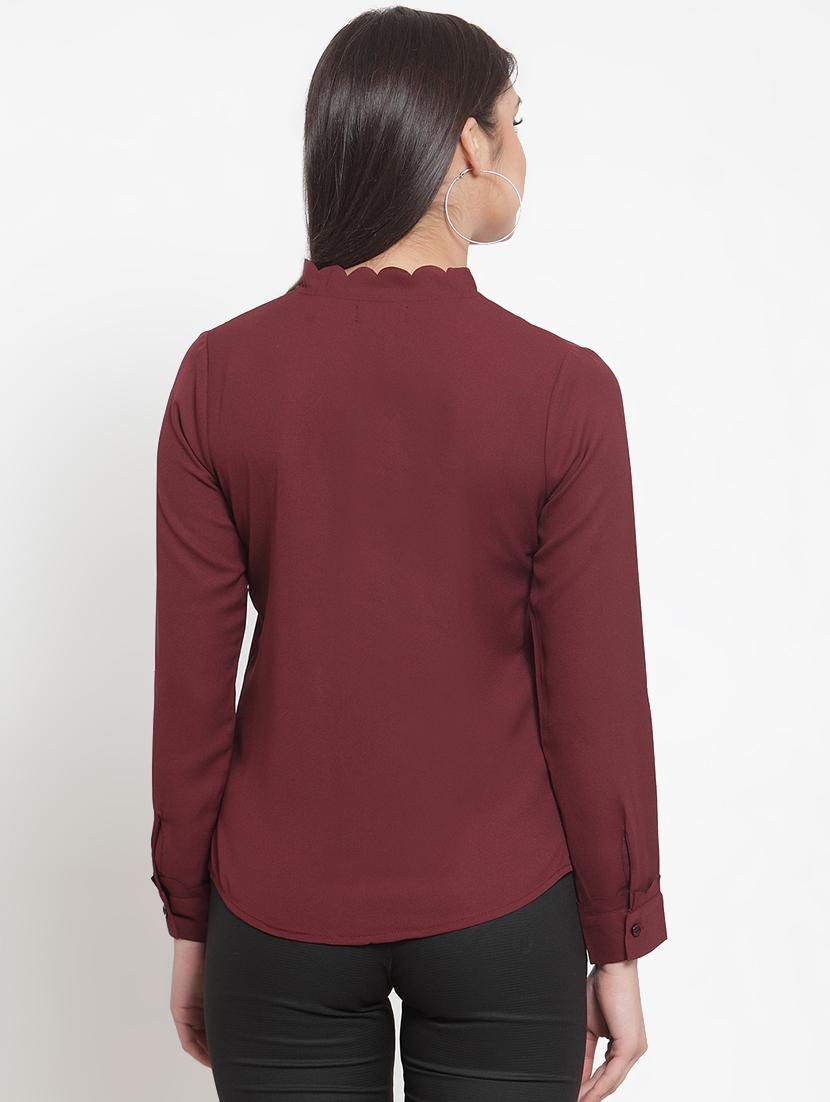 scallop placket pastel green shirt - 16830208 - Zoom Image - 3