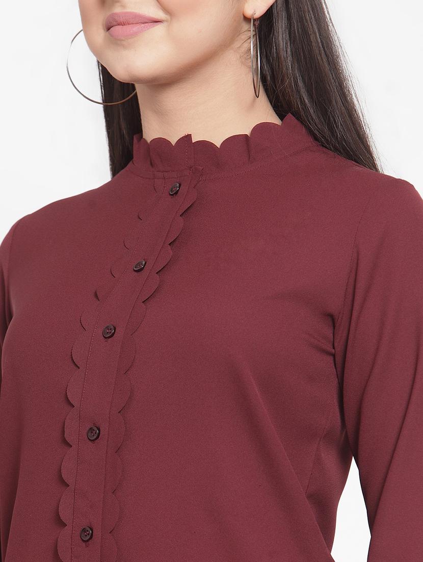 scallop placket pastel green shirt - 16830208 - Zoom Image - 5