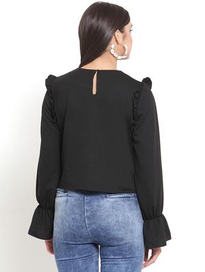 cut out detail bell sleeved top - 16830209 - Standard Image - 3