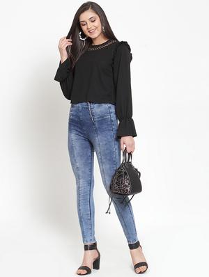 cut out detail bell sleeved top - 16830209 - Standard Image - 4