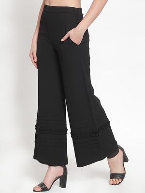 high rise frill detail palazzos - 16830224 - Standard Image - 2