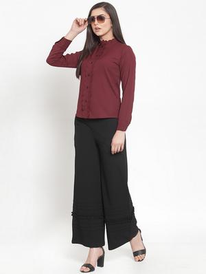 high rise frill detail palazzos - 16830224 - Standard Image - 4