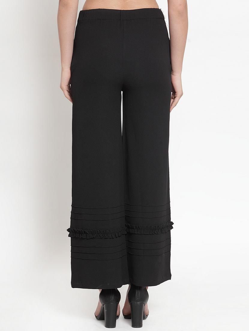 high rise frill detail palazzos - 16830224 - Zoom Image - 3
