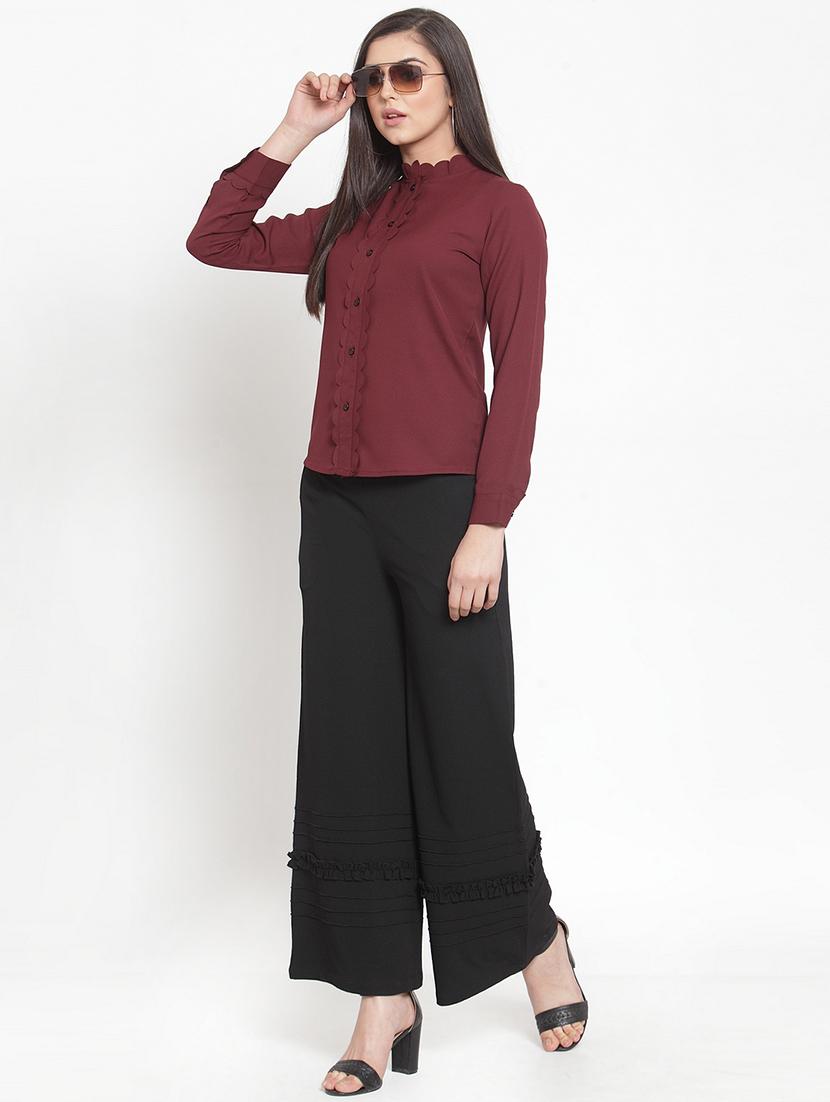 high rise frill detail palazzos - 16830224 - Zoom Image - 4