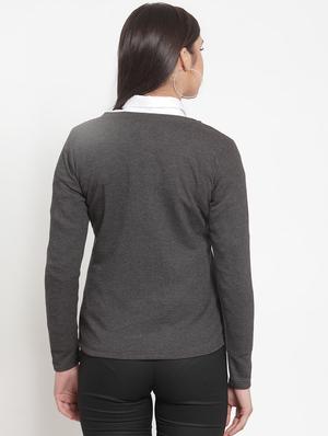 v-neck slate grey cardigan - 16830248 - Standard Image - 3