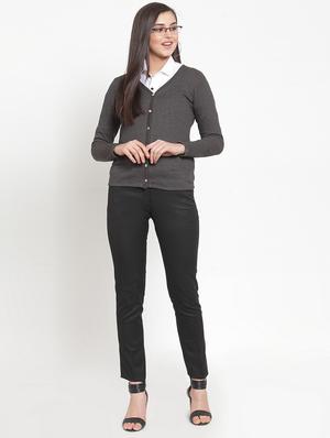 v-neck slate grey cardigan - 16830248 - Standard Image - 4