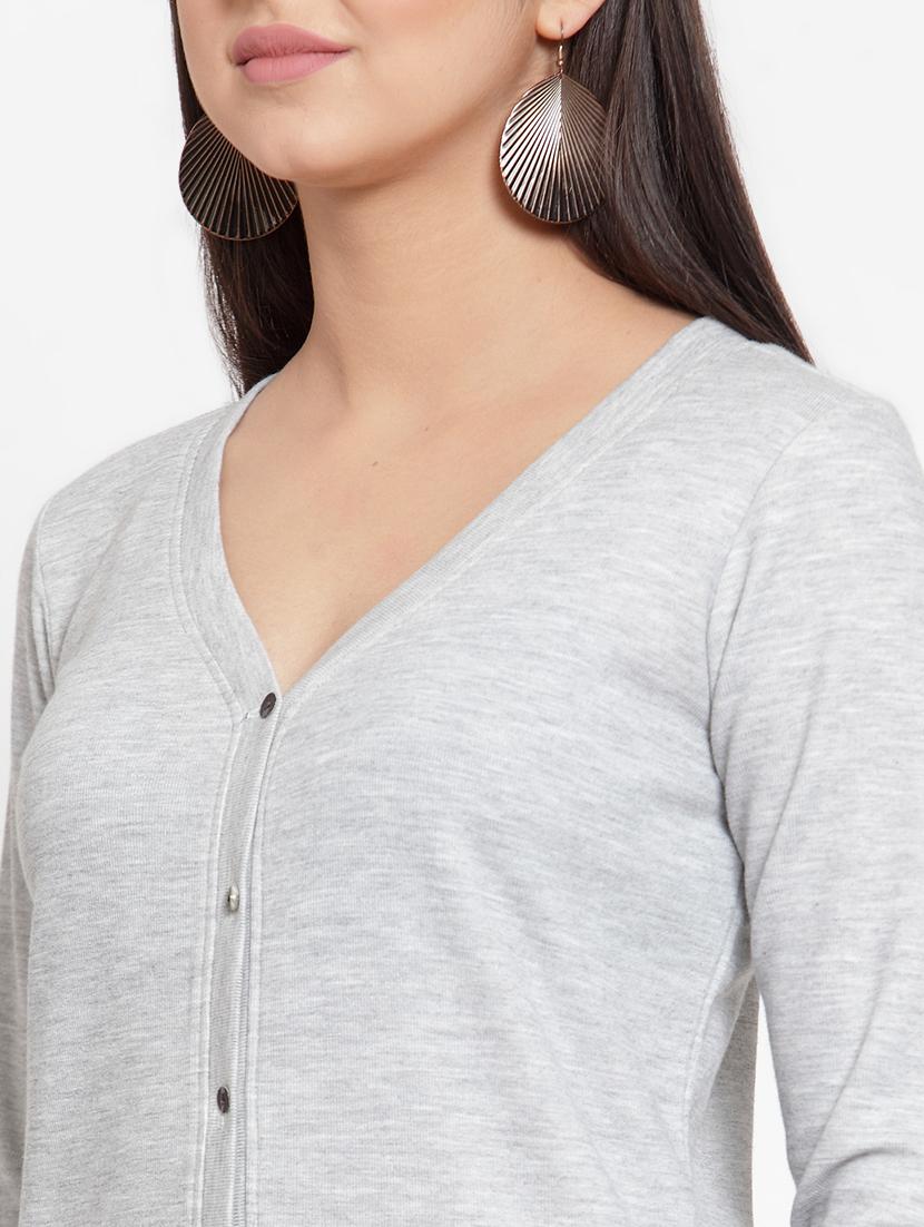 v-neck slate grey cardigan - 16830250 - Zoom Image - 5