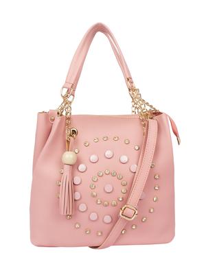 pink leatherette combo handbag - 16830295 - Standard Image - 4