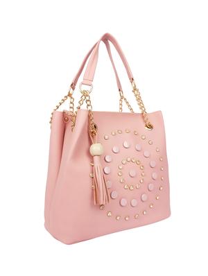 pink leatherette combo handbag - 16830295 - Standard Image - 5