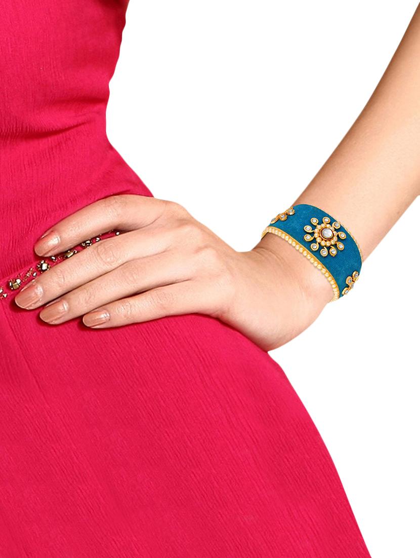 blue velvet bangle - 16830617 - Zoom Image - 3