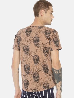 brown all over print t-shirt - 16830684 - Standard Image - 3