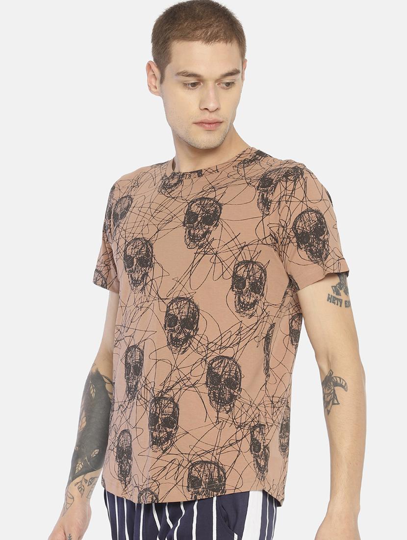 brown all over print t-shirt - 16830684 - Zoom Image - 2