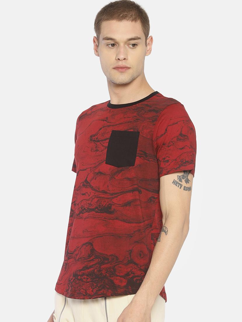 red printed pocket t-shirt - 16830687 - Zoom Image - 2