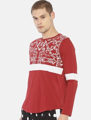 red printed cut & sew t-shirt - 16830691 - Standard Image - 2