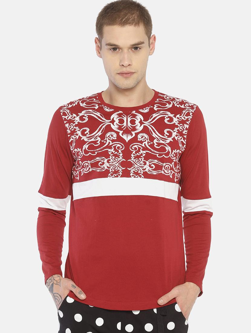 red printed cut & sew t-shirt - 16830691 - Zoom Image - 1