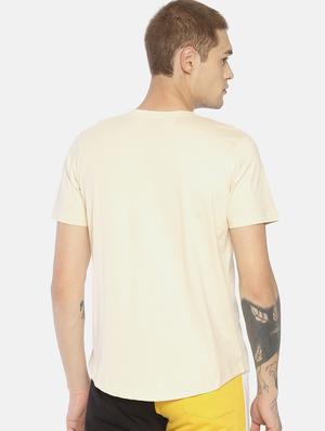 beige typographic chest print t-shirt - 16830692 - Standard Image - 3