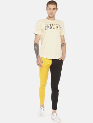 beige typographic chest print t-shirt - 16830692 - Standard Image - 4