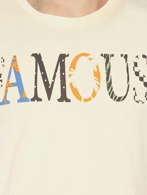 beige typographic chest print t-shirt - 16830692 - Standard Image - 5