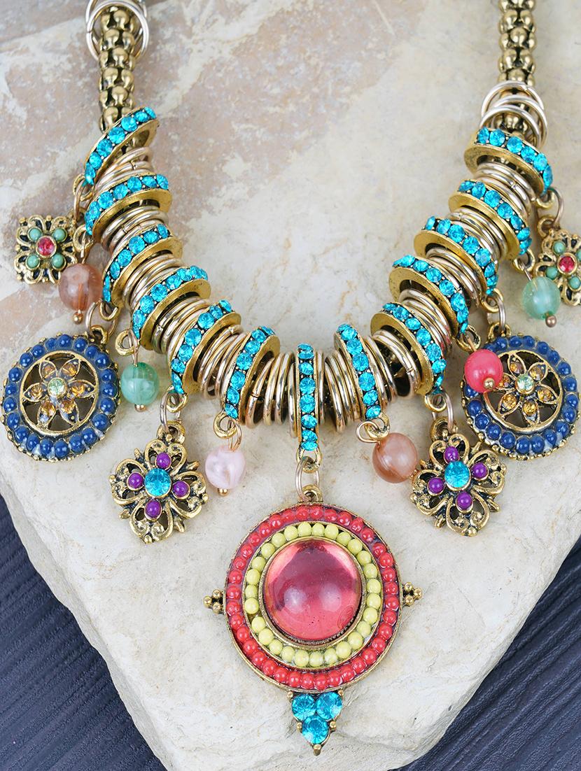 multi colored metal short necklace - 16830765 - Zoom Image - 1