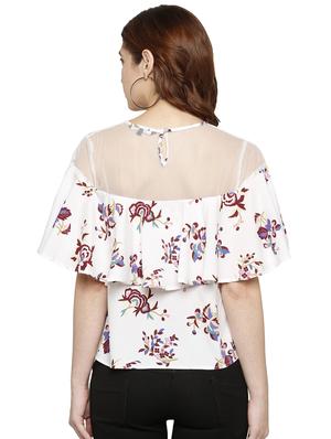 ruffle detail floral top - 16830801 - Standard Image - 3
