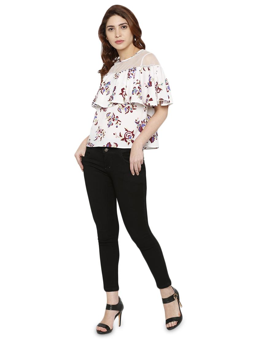 ruffle detail floral top - 16830801 - Zoom Image - 4