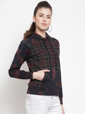 hooded neck checkered sweatshirt - 16830854 - Standard Image - 2