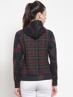 hooded neck checkered sweatshirt - 16830854 - Standard Image - 3