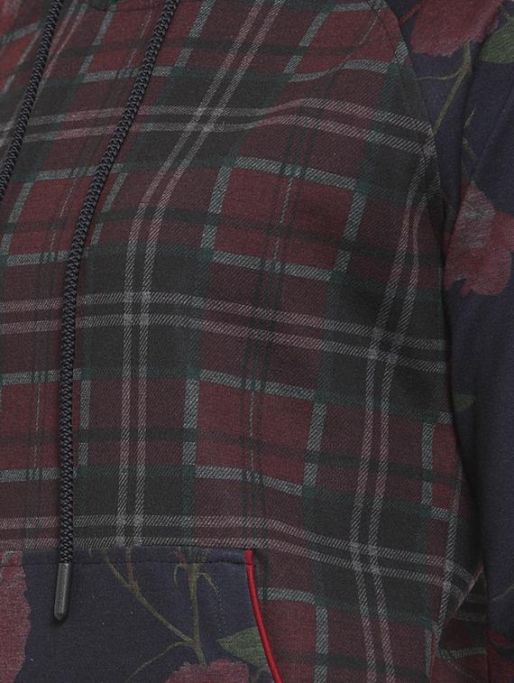 hooded neck checkered sweatshirt - 16830854 - Zoom Image - 5