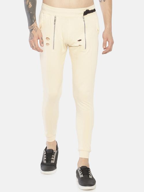 beige ripped joggers - 16830908 - Standard Image - 1