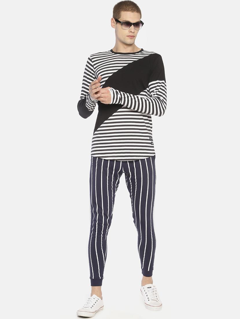 monochrome striped cut & sew t-shirt - 16830923 - Zoom Image - 4