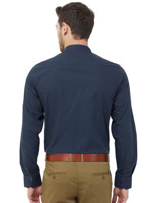 navy blue solid formal shirt - 16830943 - Standard Image - 2