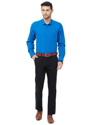 blue solid formal shirt - 16830944 - Standard Image - 4