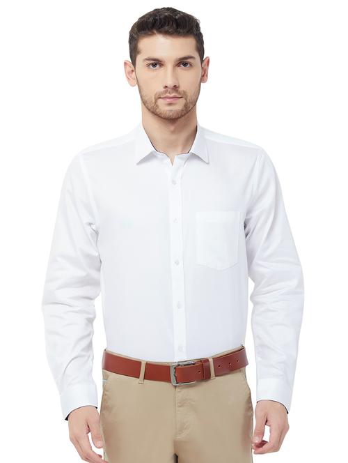 white solid formal shirt - 16830945 - Standard Image - 1