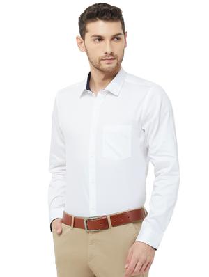 white solid formal shirt - 16830945 - Standard Image - 2