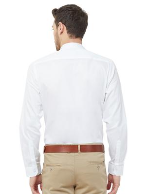white solid formal shirt - 16830945 - Standard Image - 3