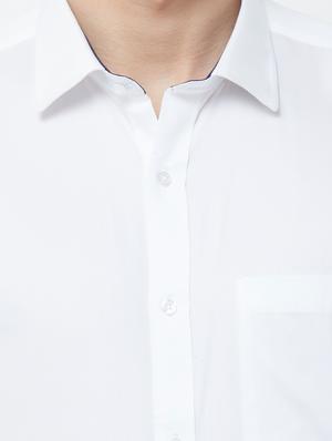 white solid formal shirt - 16830945 - Standard Image - 5