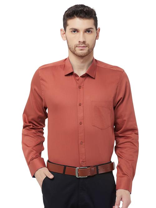 red solid formal shirt - 16830949 - Standard Image - 1