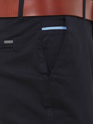 black solid flat front casual trouser - 16830953 - Standard Image - 5