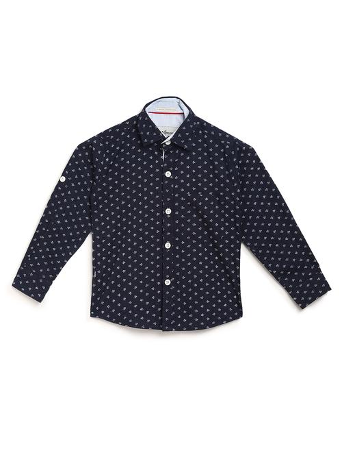 navy blue cotton shirt - 16830965 - Standard Image - 1