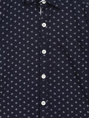 navy blue cotton shirt - 16830965 - Standard Image - 3