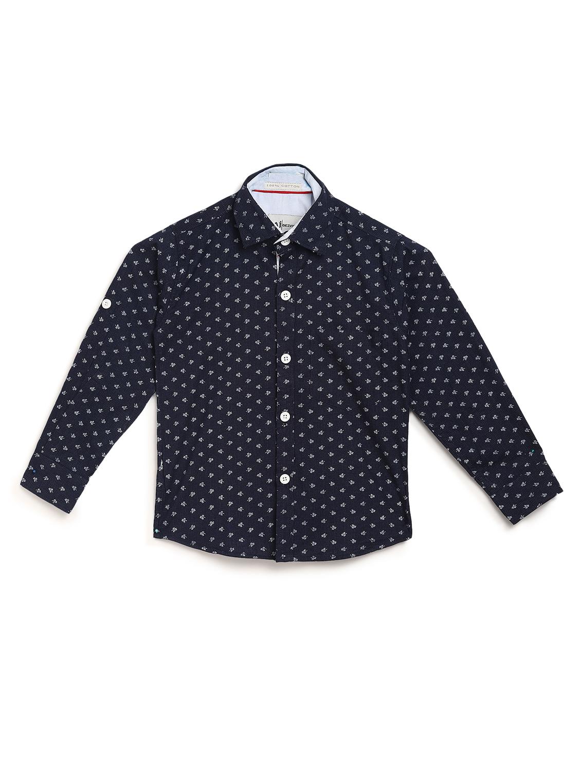 navy blue cotton shirt - 16830965 - Zoom Image - 1