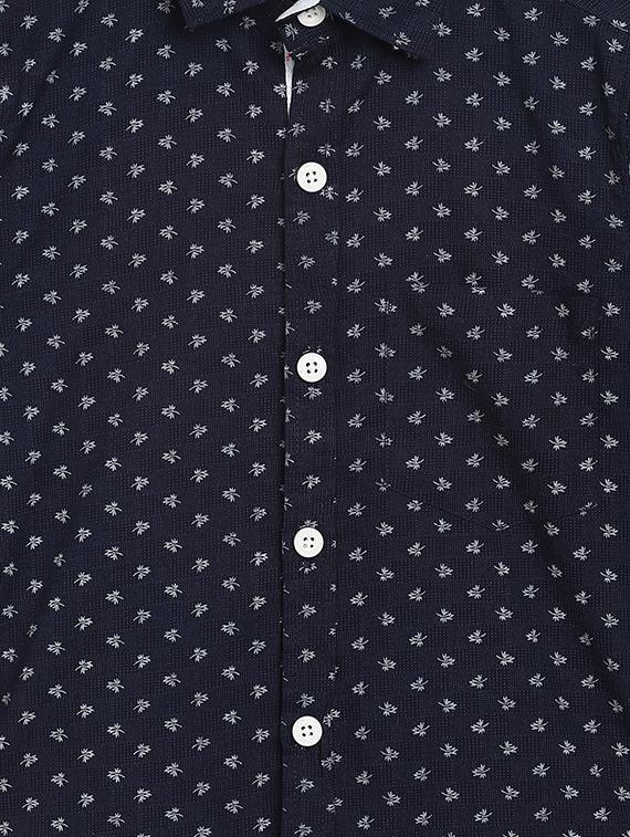 navy blue cotton shirt - 16830965 - Zoom Image - 3