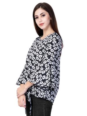 tie front floral top - 16830993 - Standard Image - 2