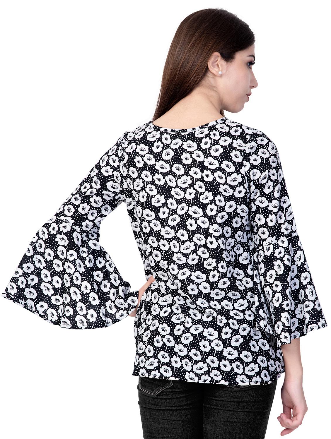 tie front floral top - 16830993 - Zoom Image - 3
