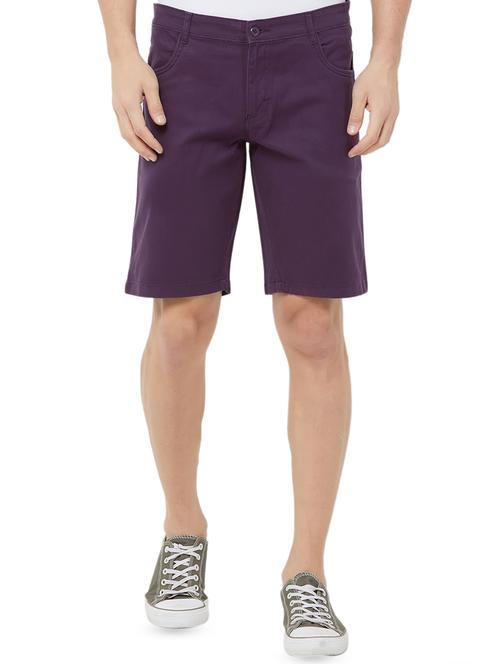 purple solid bermuda shorts - 16831039 - Standard Image - 1