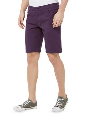 purple solid bermuda shorts - 16831039 - Standard Image - 2