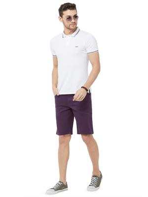 purple solid bermuda shorts - 16831039 - Standard Image - 4