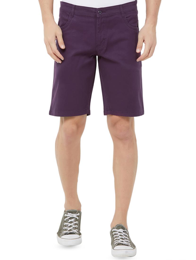 purple solid bermuda shorts - 16831039 - Zoom Image - 1